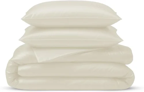 Vista 25 de Juego de funda de edredón tamaño individual de Linenwalas - De viscosa derivada del bambú, suave, transpirable, ligera, funda de edredón refrescante