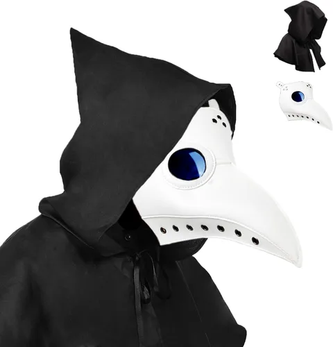 Raxwalker Halloween Plague Doctor Mask Steampunk Cosplay Costume Bird Beak Mask Long Beak Raven Masks Prop for Men and Boys