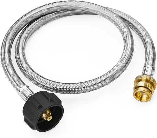 CALPOSE Manguera adaptadora de propano de 3 pies, adaptador de 1 lb a 20 lb convierte electrodomésticos de 1 lb a tanques de 5-40 lb, manguera