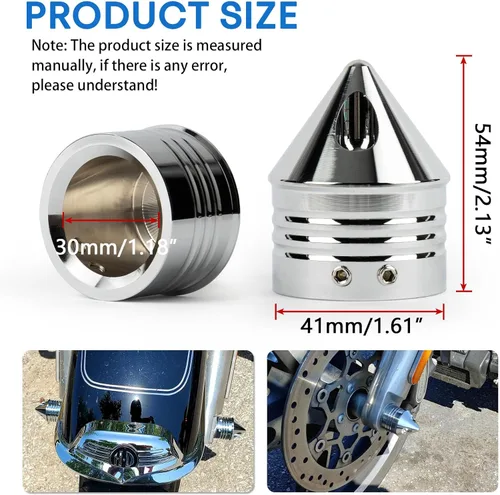 Vista 4 de psler - Tapones de eje delantero, tapa de tuerca de eje delantero para motocicleta Softail Road King Street Electra Glide Iron 883, aluminio CNC