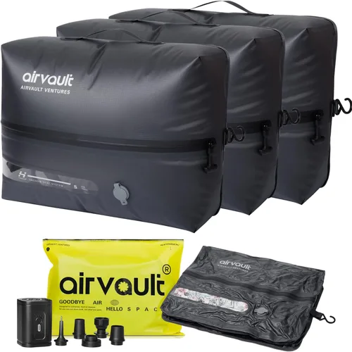 Vista 14 de AirVault - Bolsa de viaje reutilizable de compresión al vacío para maleta y mochila, reciclada, IP67, impermeable, ahorradora de espacio