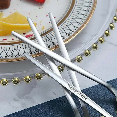 Vista 7 de Matt Silver - 6 cucharaditas de té de acero inoxidable para el hogar, cocina o restaurante, aptas para lavavajillas