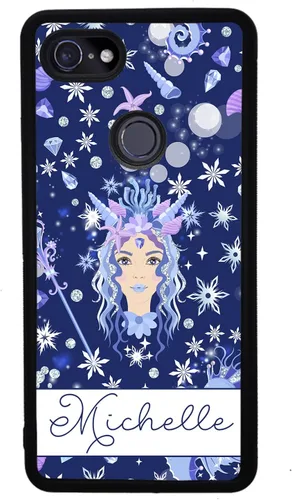 Vista 4 de Sea Goddess - Funda de goma negra personalizada con diseño de sirena, cetro, compatible con Google Pixel 10, 10 Pro, 10 Pro XL, 9a, 9 Pro, Pixel 9