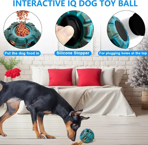 Vista 5 de Yipetor Juguete dispensador de golosinas congeladas para perros, juguete grande para masticar, goma rellenable congelable, reduce la ansiedad, fácil