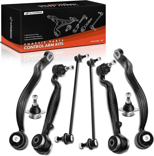 A-Premium Juego de 8, brazo de control superior delantero, brazo de control inferior, barra estabilizadora, rótula inferior compatible con Land