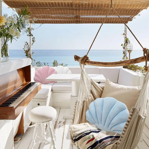 Vista 5 de YRXRUS Almohadas con forma de concha, almohada en forma de concha verde lago, almohada decorativa pequeña y linda con forma de concha marina