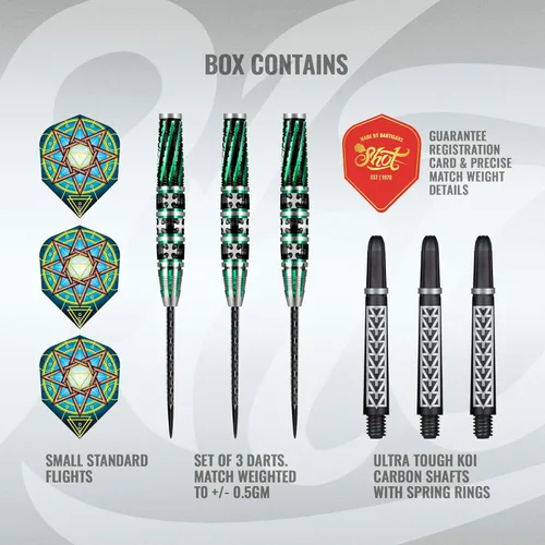 Vista 3 de Dardos de tiro punta de acero, druida celta (0.81 oz/0.85 oz/0.88 oz), 90% barril de tungsteno, peso central, juego de dardos profesionales hechos a