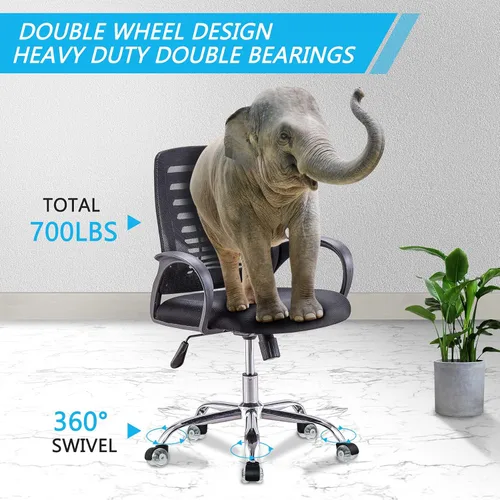 Vista 5 de Ruedas giratorias para silla de oficina, juego de 5, ruedas dobles de 2 pulgadas, rueda de repuesto para silla de escritorio de computadora, ruedas