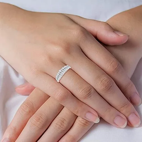 Vista 9 de CUSTOMIZE JEWELS 1.57 Ctw Oval Shape White Lab Grown Diamond In 14K White Yellow Rose Gold Side Stone Engagement Ring,F-GVS1-VS2