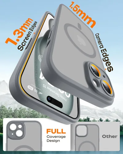 Vista 838 de TOCOL Funda para iPhone 11, compatible con Magsafe, protección completa de cámara, imanes integrados, protección contra caídas, funda translúcida