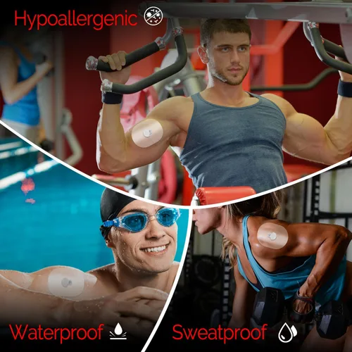 Vista 2 de Paquete de 40 parches para sensores Medtronic, parche impermeable Guardian 4 sensores, parches de sensor CGM precortados fáciles de usar, protegen