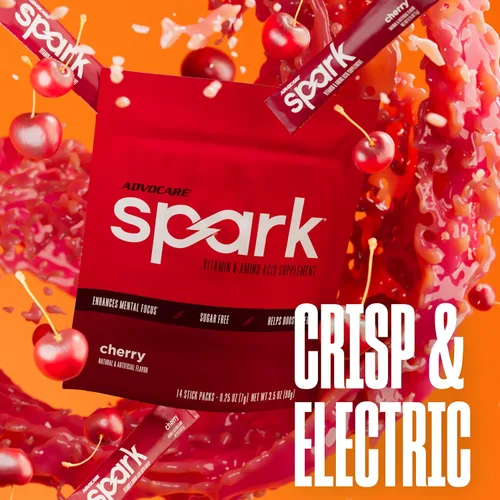 Vista 6 de AdvoCare Spark Cherry Energy Drink 14 bolsas de una sola porción (3.5 onzas)