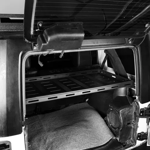 Vista 3 de Hooke Road Bandeja de cesta de carga para maletero trasero para Jeep Wrangler JK JL 2007-2026, 4 puertas, estante de acero resistente