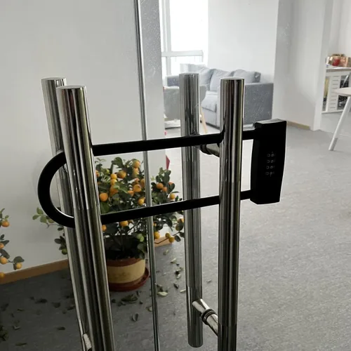 Vista 6 de Cerradura de combinación en forma de U, cerradura de código resistente, cerradura de grillete largo para bicicleta, scooter, puerta de vidrio, puerta
