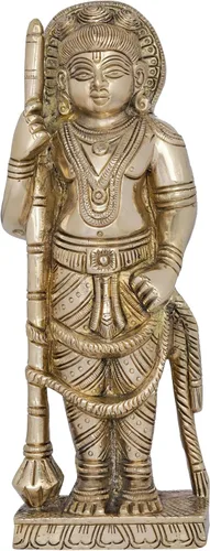 Udupi Krishna de 8 pulgadas en latón | Hecho a mano | Hecho en la India - Estatua de latón