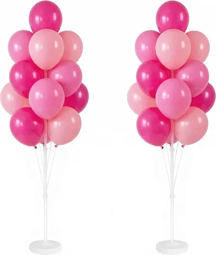 Vista 14 de Kit de columna de globos de 2 piezas con globos incluidos - Torre de globos con soporte, base y poste, decoración de fondo para bodas, baby shower