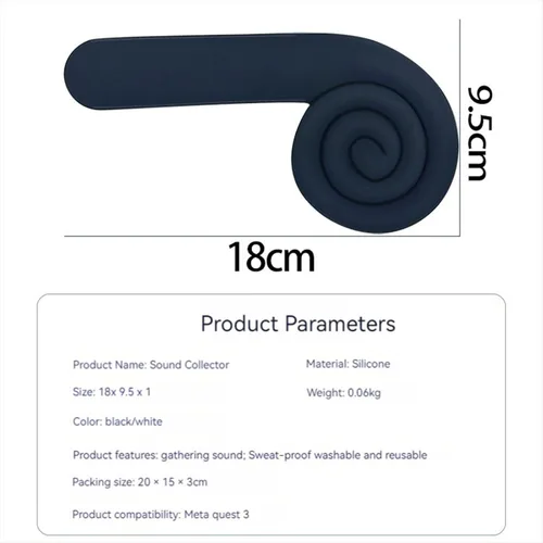 Vista 6 de Silicone Ear Muffs for Meta Quest 3 VR Headset to Enhanced Headset Sound, Quest 3 Accessories Headphone Extension Cover (Black, 1 Pair)