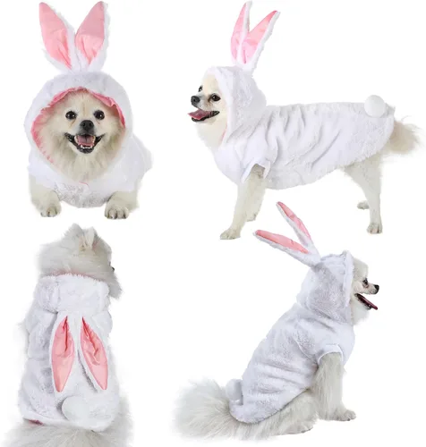 Yoption Disfraz divertido de perro y gato, conejo, divertido para mascotas, Halloween, Navidad, Pascua, cosplay, sudadera con capucha para perro,