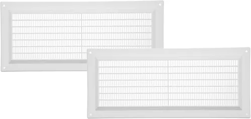 Vista 10 de Vent Systems Cubierta de ventilación de plástico blanco de 3 x 10 pulgadas (dimensiones de apertura), rejilla de retorno rectangular con pantalla