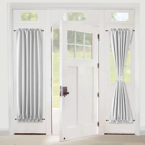 Vista 93 de XWZO - Cortinas para puerta con cortinero, cortinas blackout térmicas y oscurecedoras para puerta francesa, cortinas para ventana de la cocina, 12 x