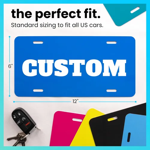 Vista 6 de Excelmark Vanity - Placa de matrícula personalizada para exhibiciones de automóviles, placa de aluminio personalizada (negro)