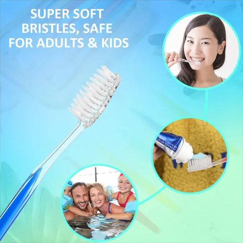 Vista 4 de Juego de 600 cepillos de dientes envueltos individualmente, cepillos de dientes de cerdas suaves medianas a granel, cepillo de dientes desechable
