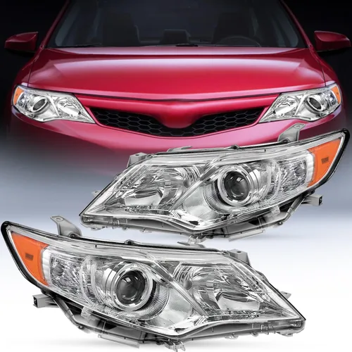 Vista 9 de Nilight Conjunto de faros delanteros compatible con Toyota Camry 2000 2001, lámpara de repuesto con carcasa negra y reflector ámbar para el lado