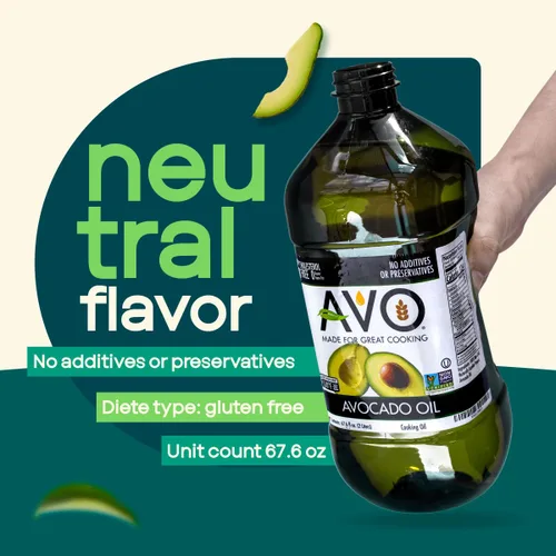 Vista 9 de Aceite de aguacate AVO 100% no transgénico, 67.6 Fl-oz, sin conservantes añadidos
