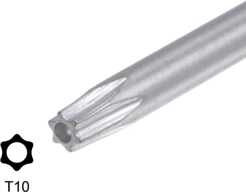Vista 4 de HARFINGTON 2 unids T10 a prueba de manipulaciones Torx Star Key Bit Llave en forma de L 3.58 "brazo largo de acero de alto carbono herramienta