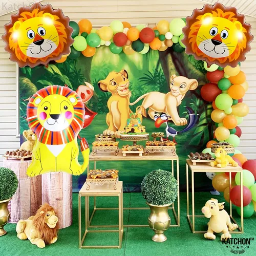 Vista 7 de Globo de carpa de circo de carnaval y globo de león – grande, 30 pulgadas Decoraciones de fiesta temática de carnaval Globos de carnaval