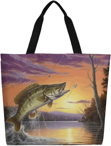 Vista 27 de Canvas Tote Bag Large Women Casual Shoulder Bag Handbag Reusable Beach Shopping Grocery Bag For Outdoors