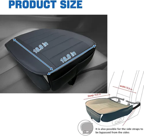 Vista 2 de Big Ant Juego de 2 fundas de asiento delantero de automóvil, fundas de asiento delantero de automóvil de piel sintética sintética para automóviles
