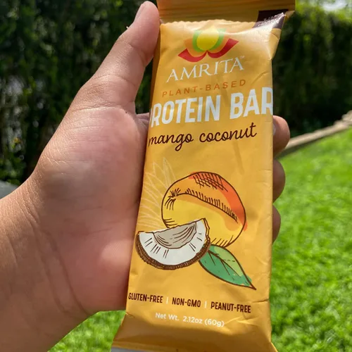 Vista 6 de Amrita Mantequilla de girasol y gelatina (12 barras) + mango coco (12 barras) paquete de barras de proteínas Sin maní, sin soja, sin gluten, sin