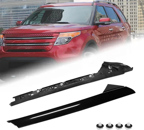 Vista 10 de BASIKER Compatible con Ford Explorer 2002 a 2010 Kit de moldura de poste de pilar con teclado/sin teclado, cubierta de pilar B de ventana de puerta