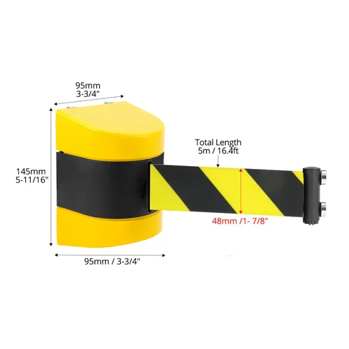 Vista 3 de QWORK Montura Magnética en Pared Correa Retráctil de Barrera - Solución de Control de Multitudes y Seguridad