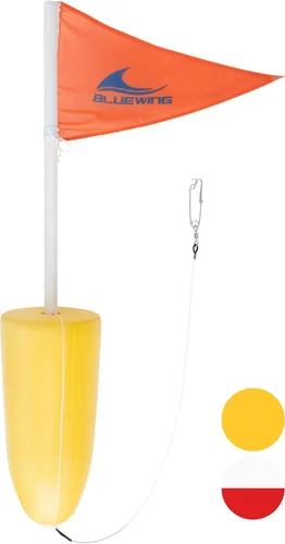 BLUEWING Boya de pez espada boya de caída profunda, boya de atún, boya de tiburón, 1 unidad, bandera flotante de boya con clip de línea larga para