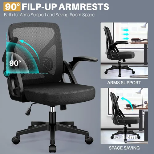 Vista 7 de FelixKing Silla de Oficina - Silla de Escritorio Ergonómica de Malla Transpirable con Ruedas y Soporte Lumbar, Sillas de Oficina para el Hogar