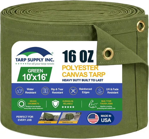 Vista 11 de TARP SUPPLY Inc. Lona de lona resistente de 5 x 7 pies, lona resistente al agua y transpirable, cubierta resistente a los rayos UV con ojales