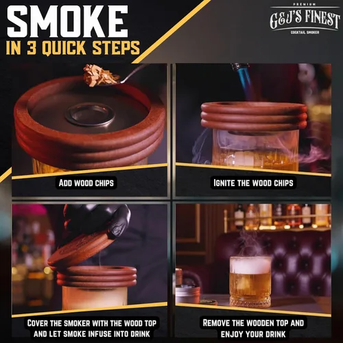 Vista 5 de 12 virutas de madera para ahumador de cócteles/pistola ahumadora Virutas de madera para ahumar whisky/bourbon/Old Fashioned Cerezo, manzana