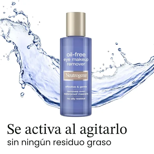 Vista 5 de Neutrogena Removedor de maquillaje de ojos suave sin aceite y limpiador para ojos sensibles, removedor de maquillaje para rímel impermeable, probado