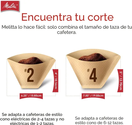 Vista 7 de Melitta - Filtros cónicos para café número 2, marrón natural, 100 unidades - Se adaptan a todas las cafeteras de cono de 2-6 tazas y cafeteras