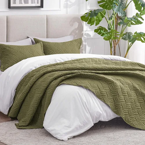 Vista 202 de Edredón de cama tamaño queen Love's cabin, color azul, para cama de verano, de microfibra ligera, estilo moderno, para todas las estaciones, 3