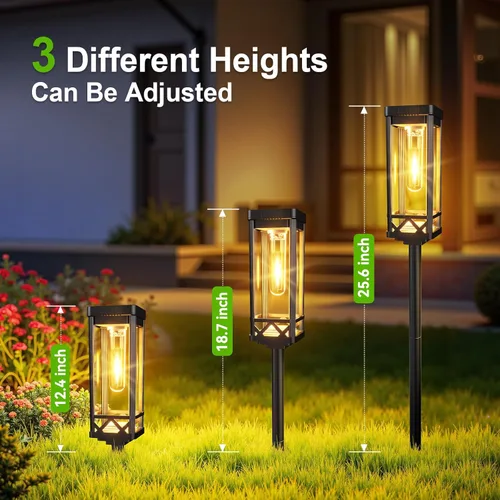 Vista 6 de KOOPER Taller Solar Pathway Lights Outdoor, 4 Pack Upgraded Brighter Solar Garden Lights Solar Powered, Up To 15 Hours Outdoor Solar Lights for Yard
