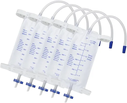 Vista 11 de 1 bolsa de drenaje urinario de 67.6 fl oz, bolsa de drenaje de orina con cámara antirreflujo, bolsa de drenaje de bolsa de recolección de orina