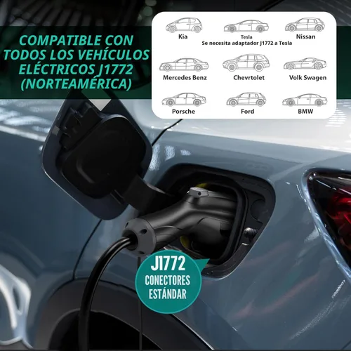 Vista 8 de AIMILER Cargador de Vehículo Eléctrico (EV) Nivel 2 (APLICACIÓN WIFI/Conexión Plug-play), 32A, Cable de 25 pies Certificado ETL, 220V-240V NEMA