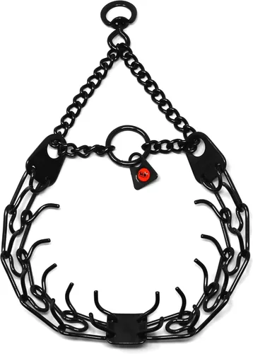 Herm Sprenger Collar de Entrenamiento para Perros de Púas de Acero Inoxidable Negro con Giratorio Collar de Pellizco Ultra-Plus para Mascotas Collar