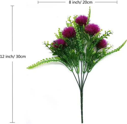 Vista 7 de Decoración de plantas artificiales de diente de león, flores de plástico falsas, arbustos, hierba para interiores y exteriores, hogar, jardín, boda