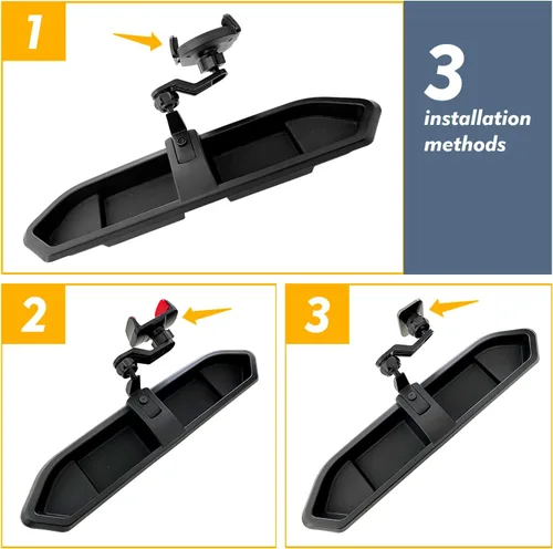 Vista 7 de Soporte de teléfono celular Jeep Wrangler JK 2011-2017 Jeep Wrangler JK JKU de 2 puertas y 4 puertas, soporte de teléfono multimontaje con brazo