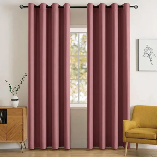 Vista 120 de MIULEE Cortinas para oscurecer la habitación, con aislamiento térmico y bloqueo de luz, juego de 2 paneles de cortina opaca para ventana, parte