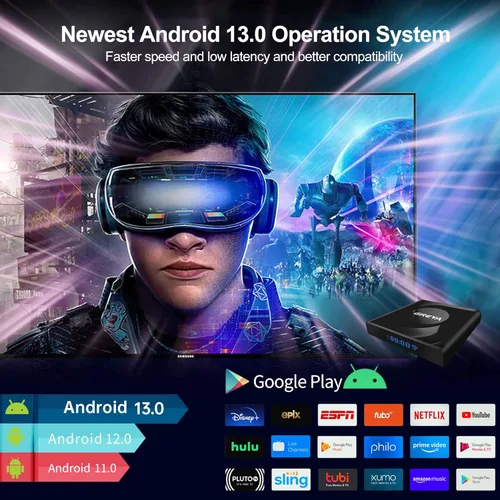 Vista 4 de GREVA 8K Android TV Box 13.0 2GB RAM 16GB ROM Smart TV Box RK3528 Chipset Soporte 2.4G/5.0G WiFi 6 HDR10 BT5.0 USB3.0 Ethernet LAN 3D 1080P 2K